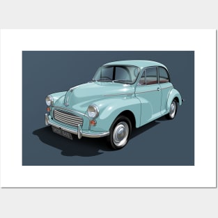 Morris Minor in bermuda blue Posters and Art